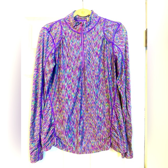 Athleta zip top. sz M -gorgeous colors! - Picture 1 of 3